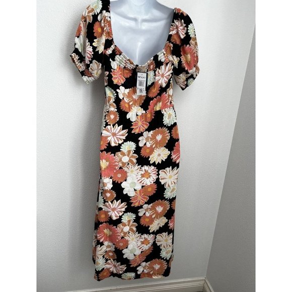 New Roxy Summertime Feeling Floral Midi Dress Size M - Picture 4 of 10